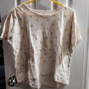 Old Navy Girls Cream and Gold Top size XXL (16)